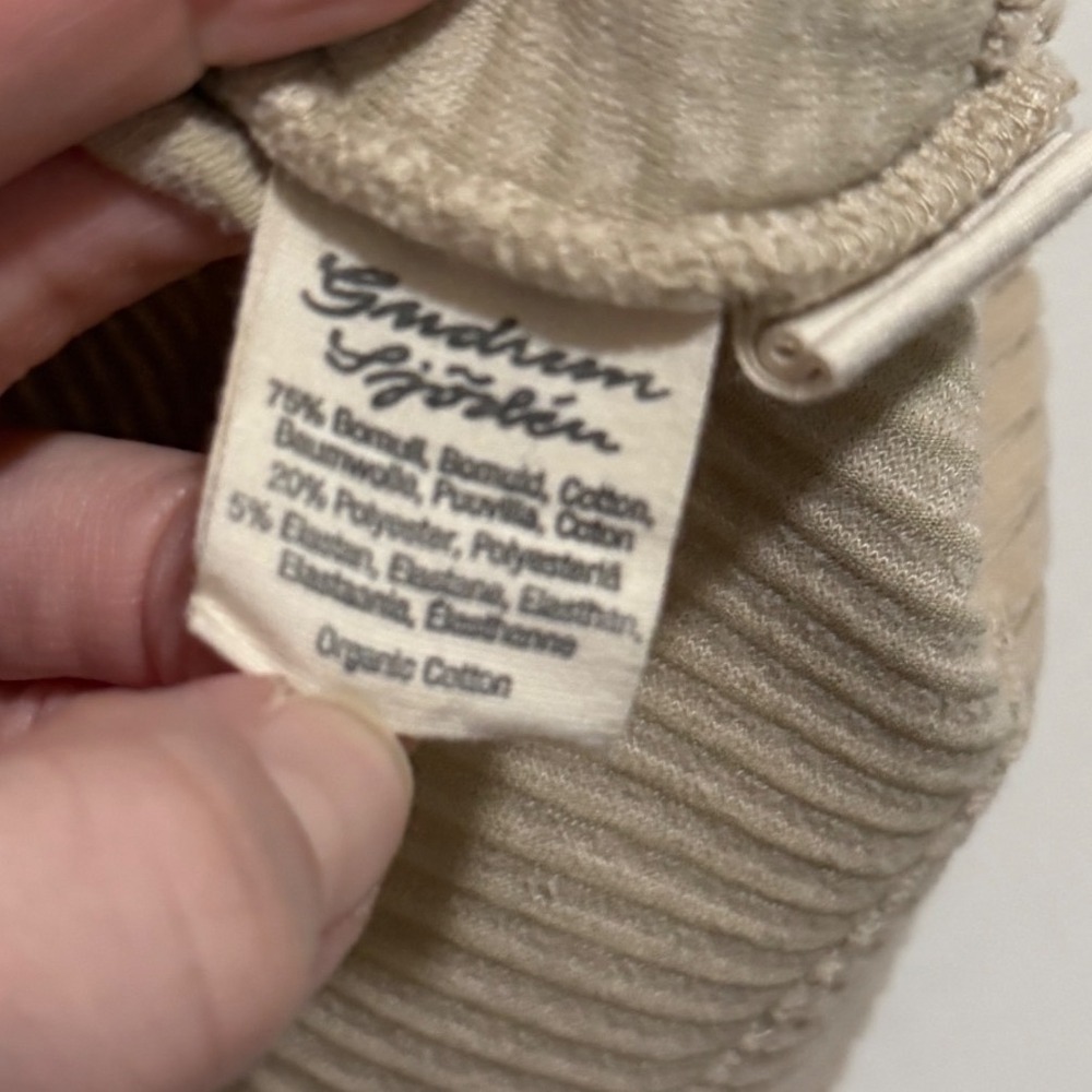 Gudrun Sjoden Beige Ribbed Organic Cotton Velour Zip Longline Jacket Small - Picture 3 of 7